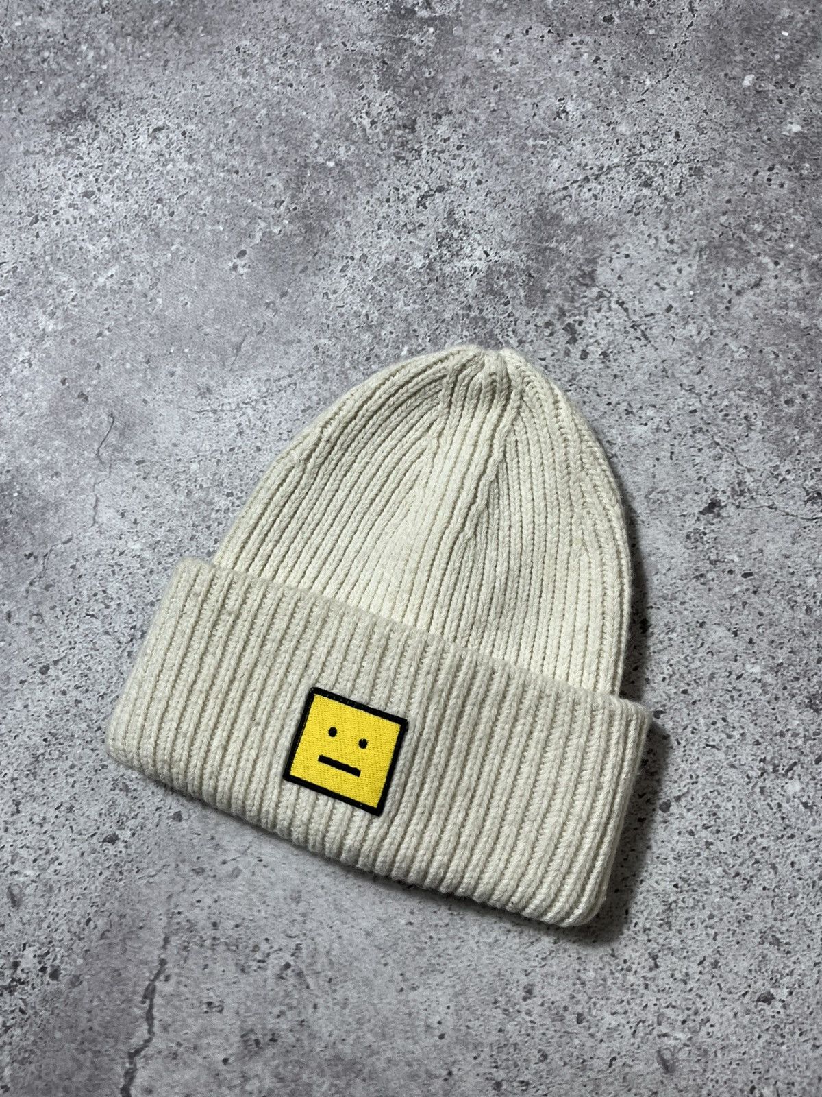 Acne Studios Acne Studios Pansy N Face Ribbed Knit Beanie Hat Wool Unisex Size ONE SIZE - 3 Thumbnail