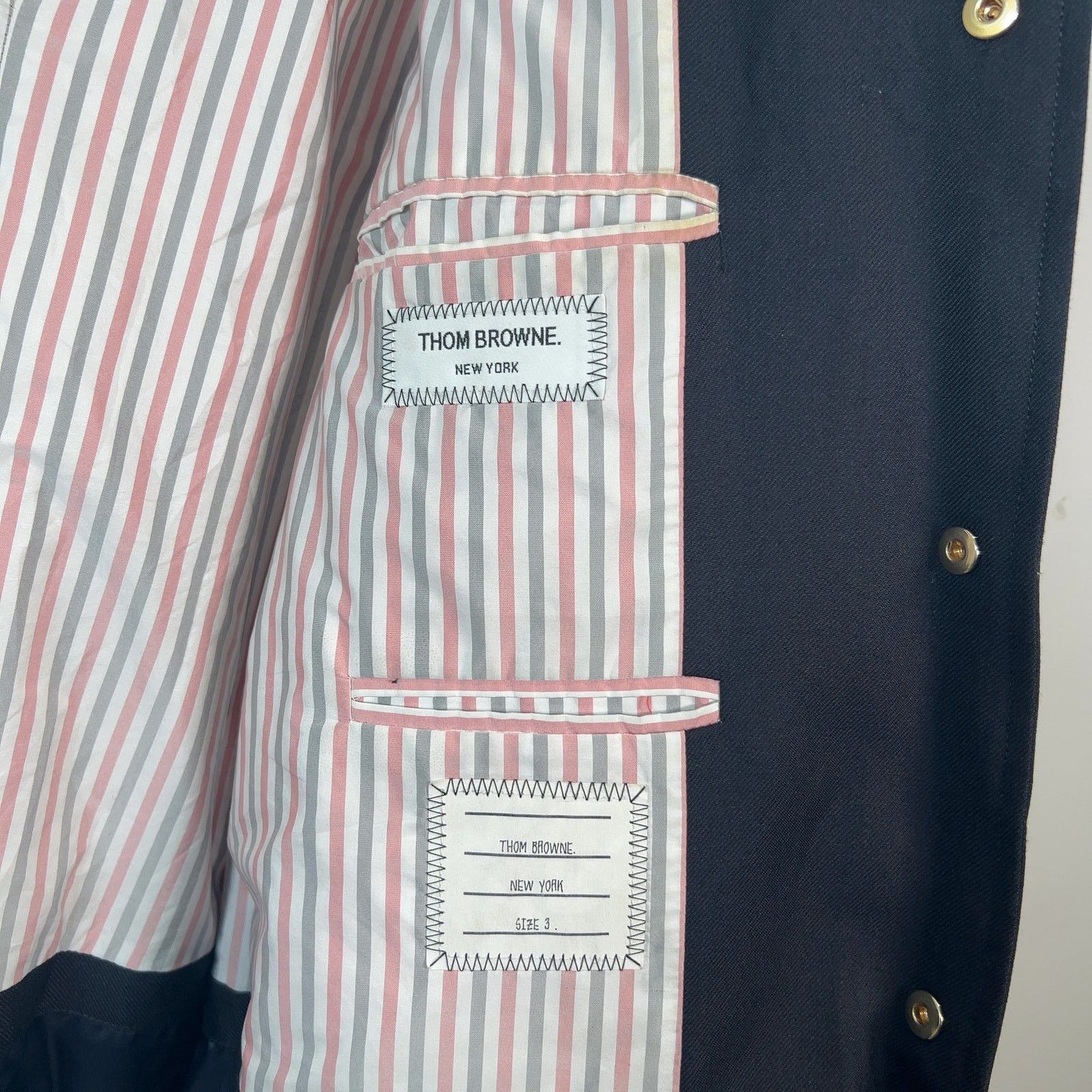 Thom Browne Thom Browne Navy Down Bomber Puffer Jacket Size 3 Size US L / EU 52-54 / 3 - 7 Thumbnail