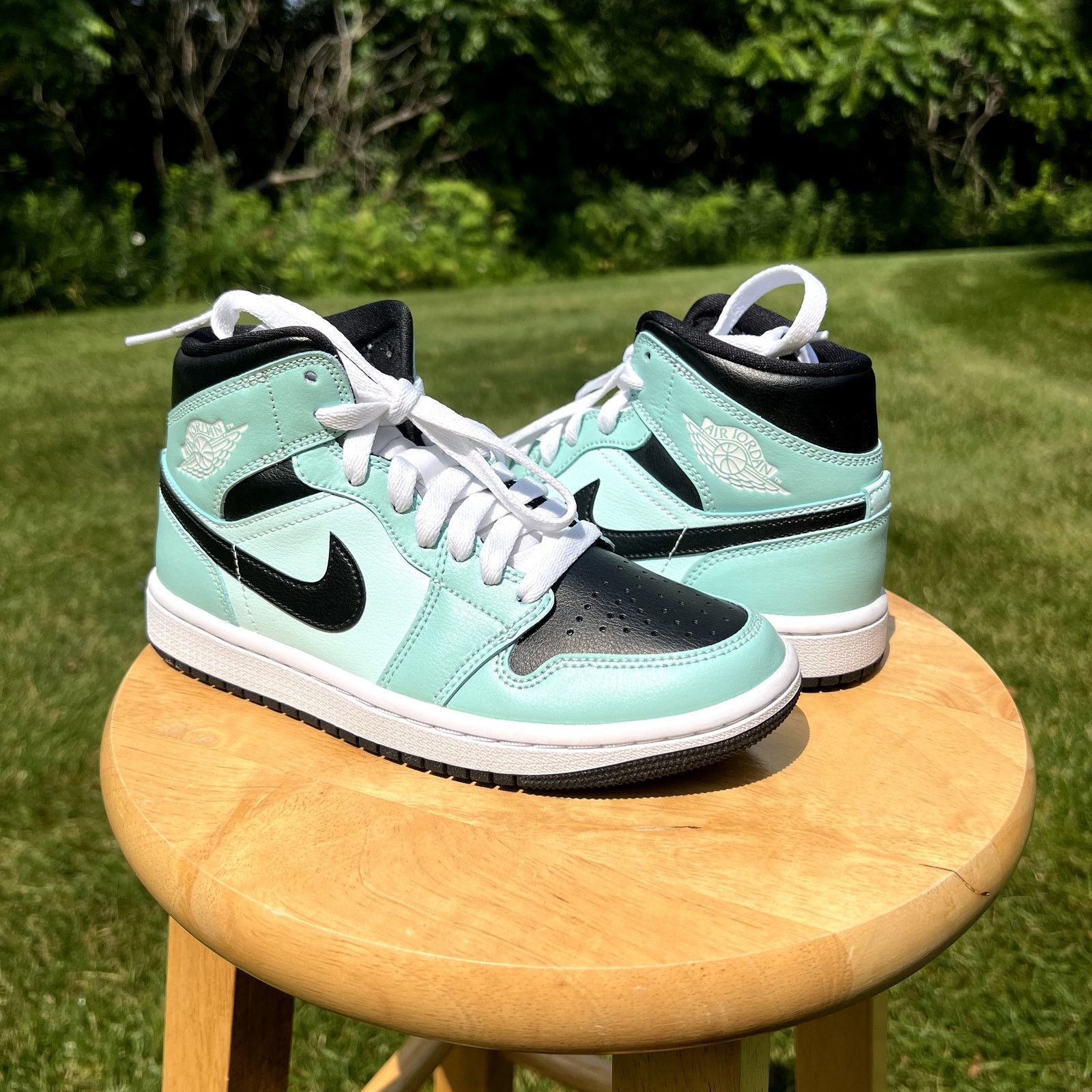 Jordan Brand × Nike Wmns Air Jordan 1 Mid Aqua Black Women's Shoes - Size 5.5 Size US 5.5 / IT 35.5 - 1 Thumbnail