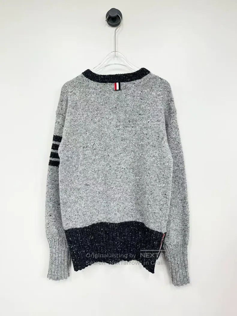 Thom Browne Thom Browne Grey Striped Wool Sweater Size S / US 4 / IT 40 - 2 Thumbnail