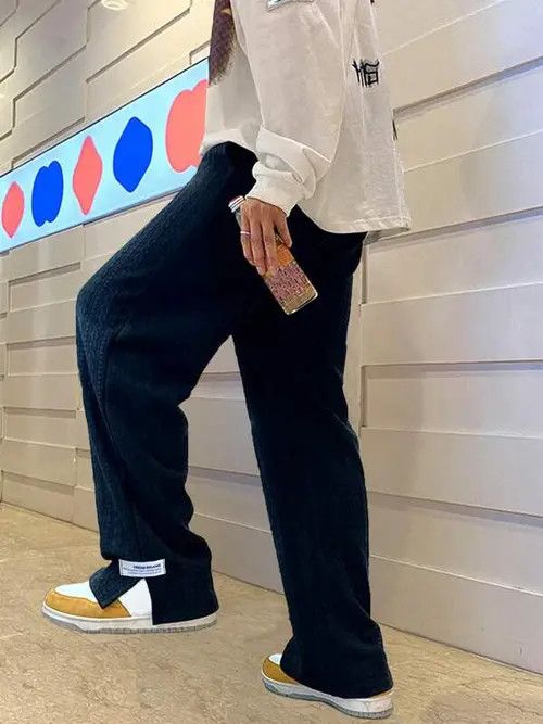 Japanese Brand × Vintage cable-knit Loose fit Wide Y2k Sweatpants Size US 32 / EU 48 - 2 Thumbnail
