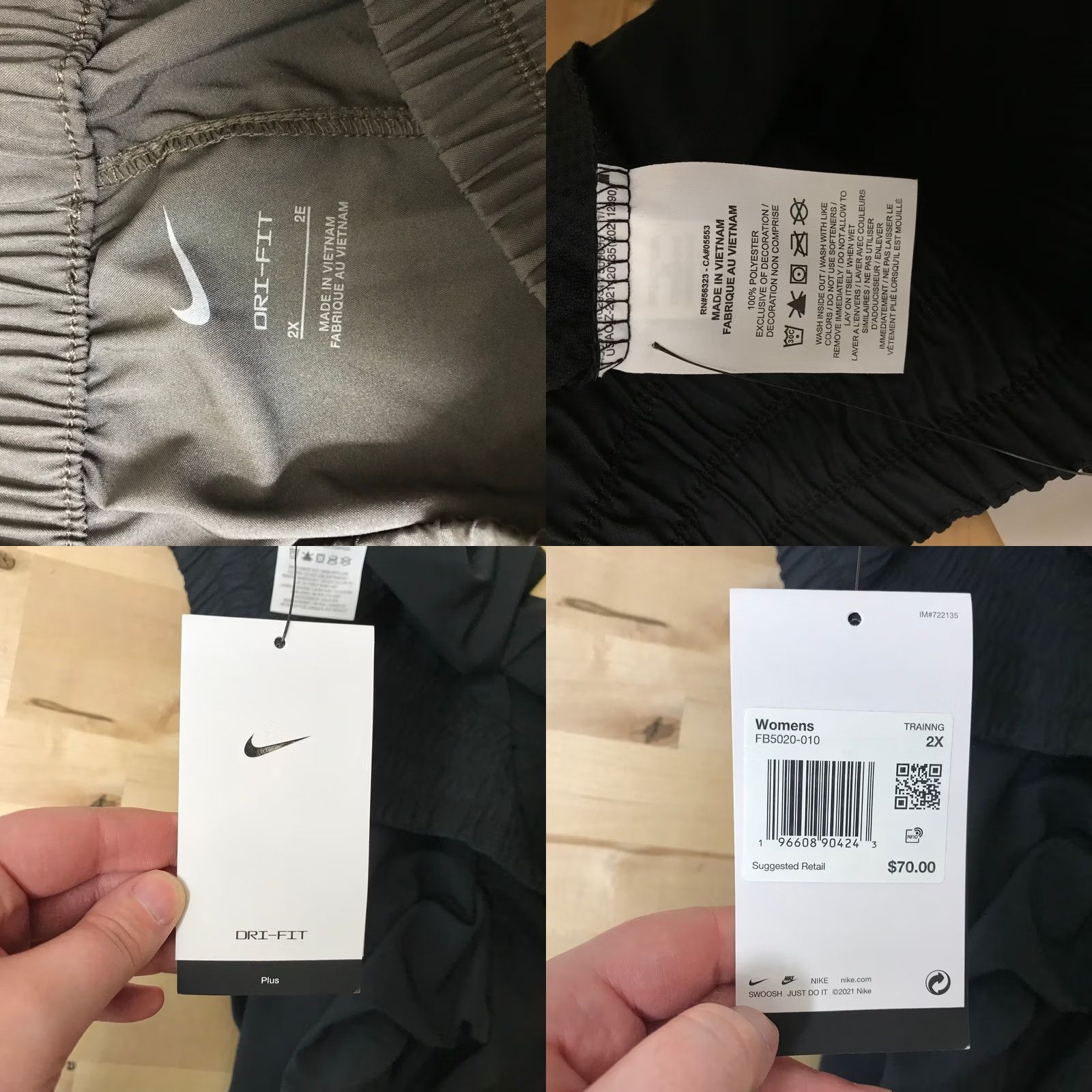 Nike VINTAGE Nike Dri-Fit Womens Black High Waisted Jogger Pants Athletic Ladies 2X Size 40" / US 18 - 8 Thumbnail