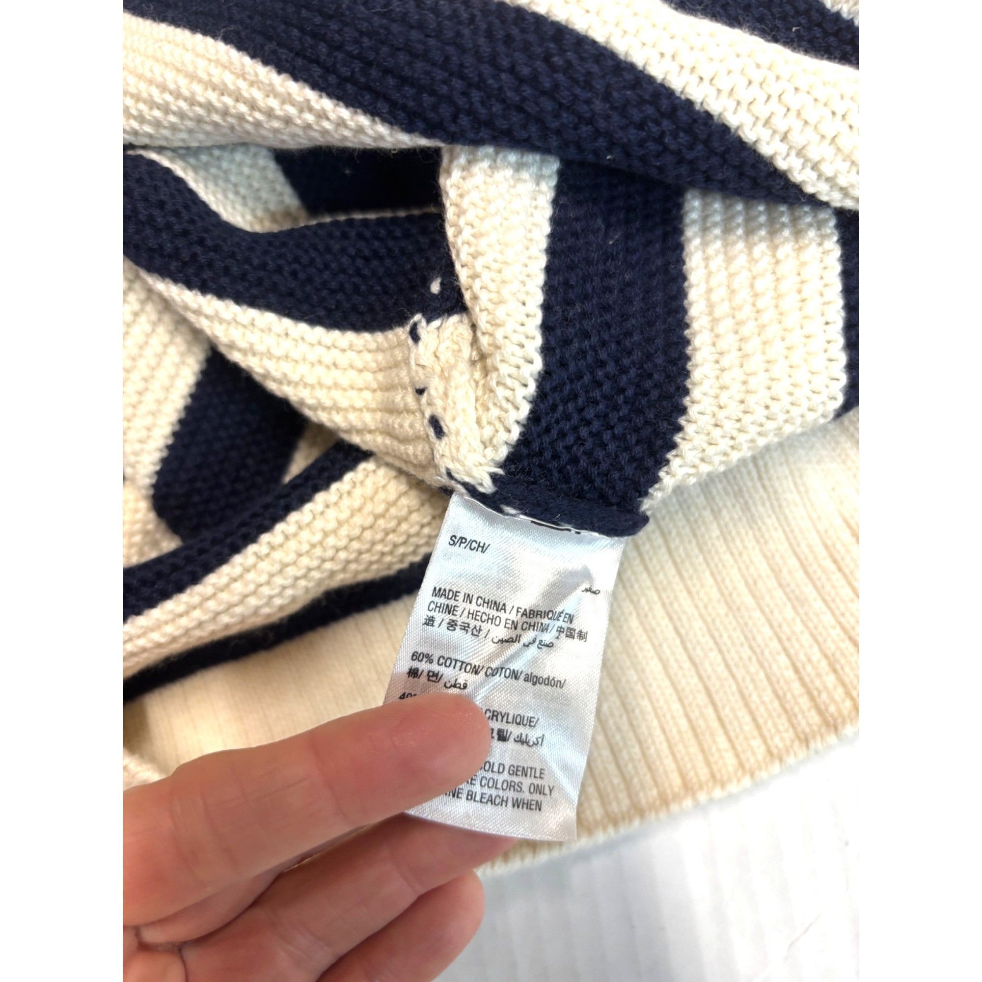 Charter Club Charter Club Striped Boat-Neck Sweater, Cream/ Admiral Blue, Size S / US 4 / IT 40 - 8 Thumbnail