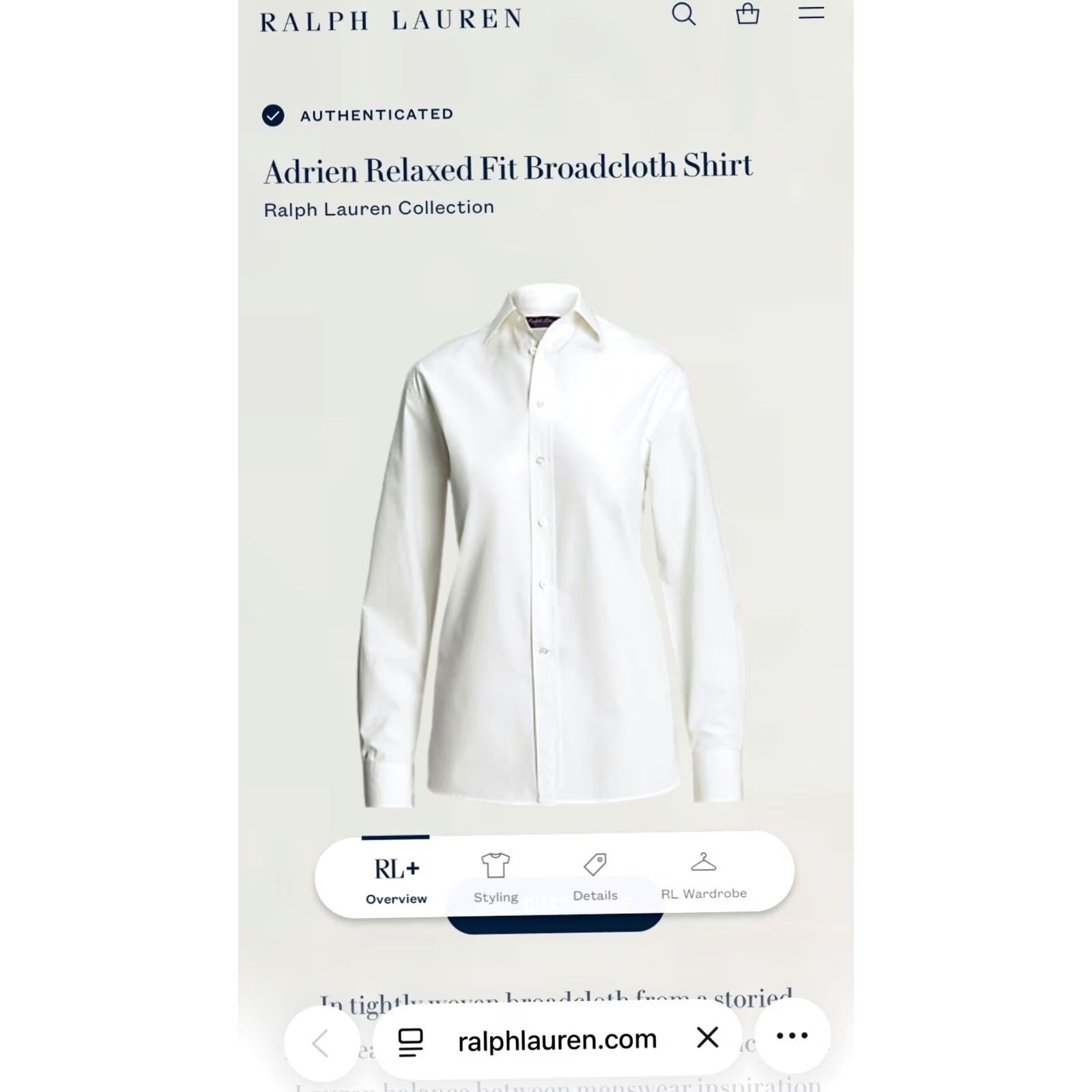 Ralph Lauren Purple Label Ralph Lauren Purple Label adrien shirt 4 broadcloth relaxed Button Blouse Womens Shirt Regular Size 4 White Cotton Chiffon Vintage: No Size S / US 4 / IT 40 - 2 Thumbnail
