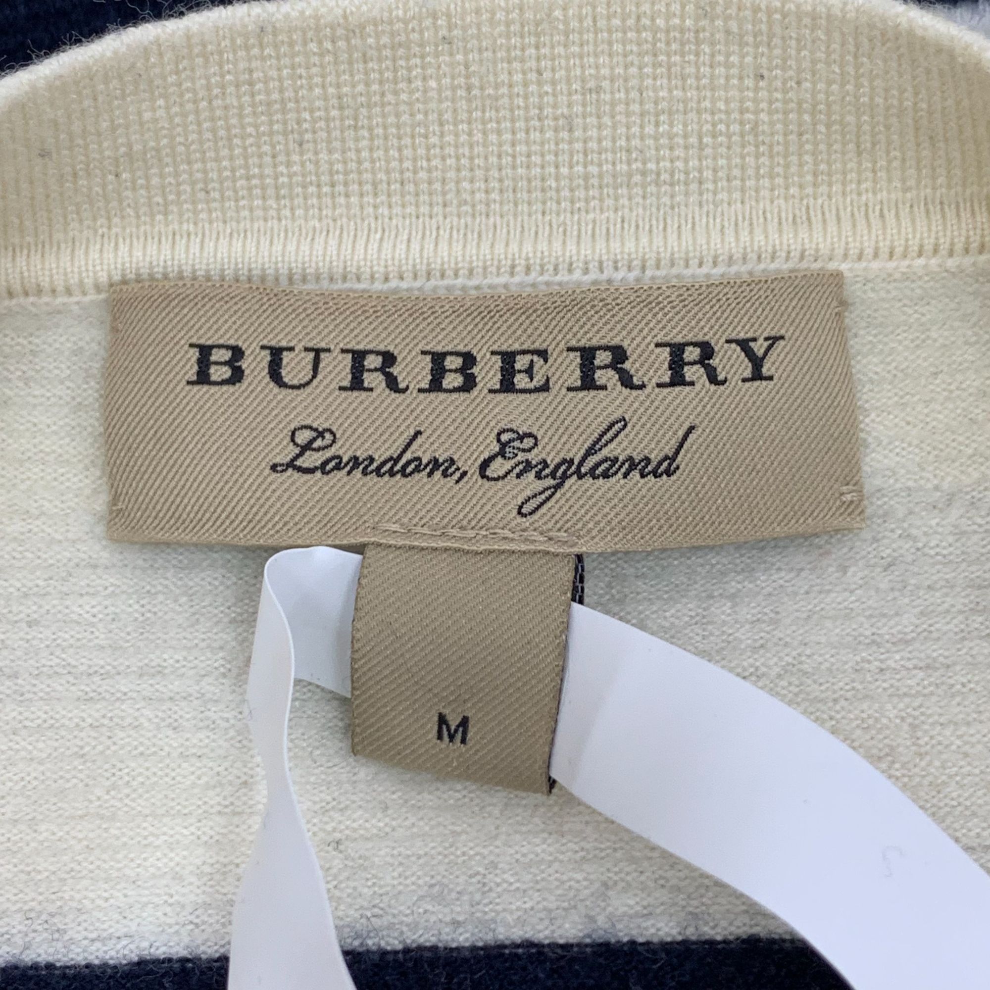 Burberry BURBERRY LONDON Striped Merino Wool & Silk Blend Long Sleeve Size M / US 6-8 / IT 42-44 - 2 Thumbnail