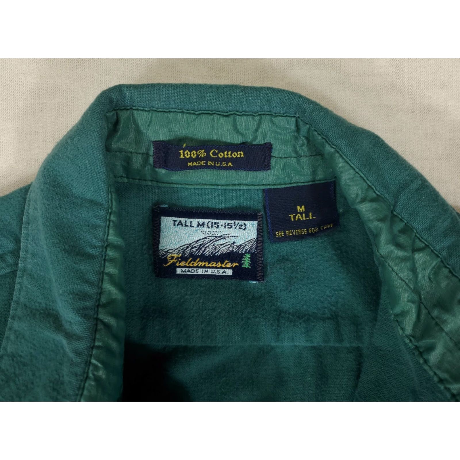 Sears Sears VTG Fieldmaster Flannel Green Long Sleeve Shirt Mens M Tall 15-15.5 Size US M / EU 48-50 / 2 - 2 Thumbnail
