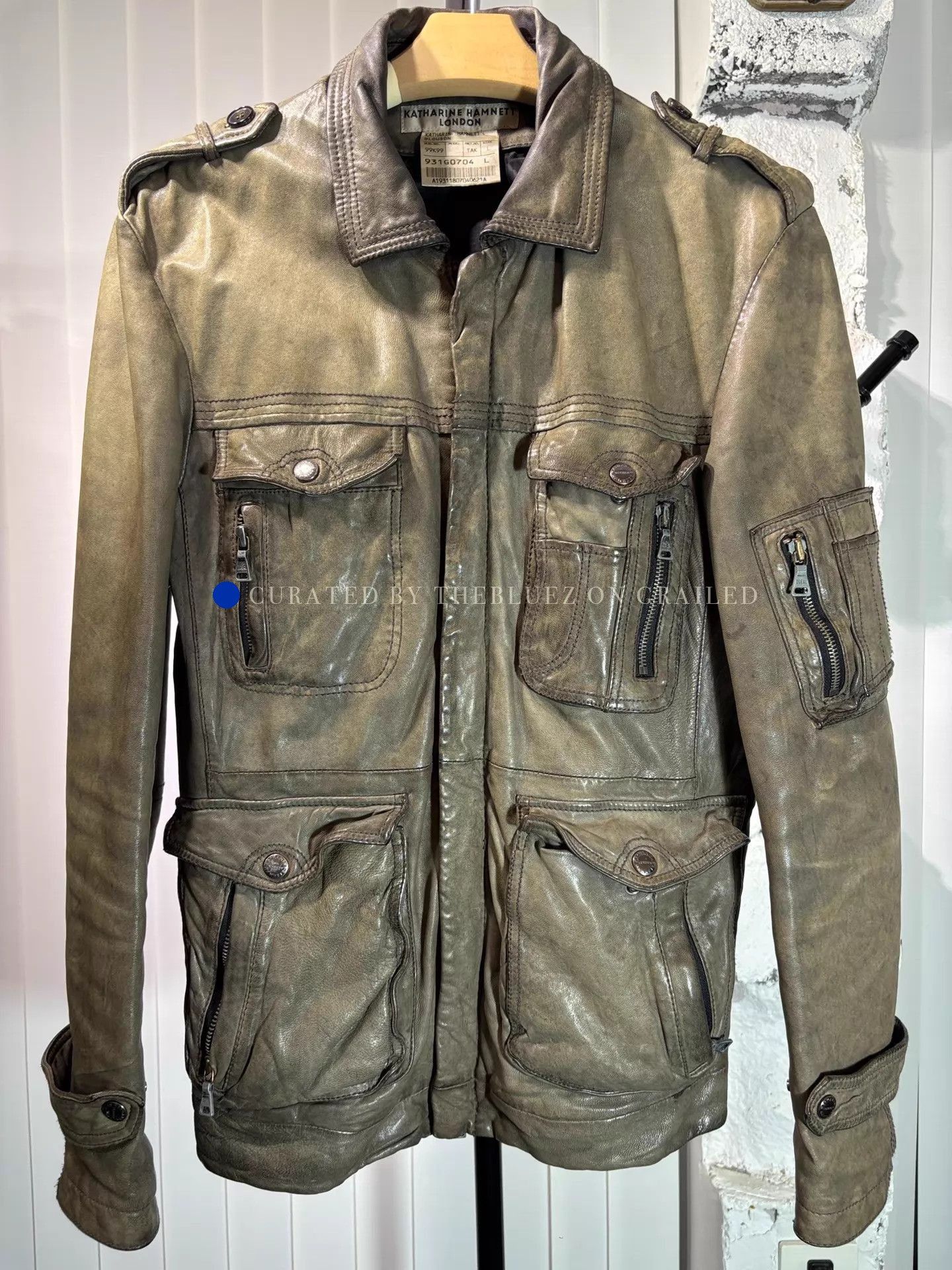 Katharine Hamnett London Vintage Tobacco Leather Jacket Size US L / EU 52-54 / 3 - 1 Thumbnail