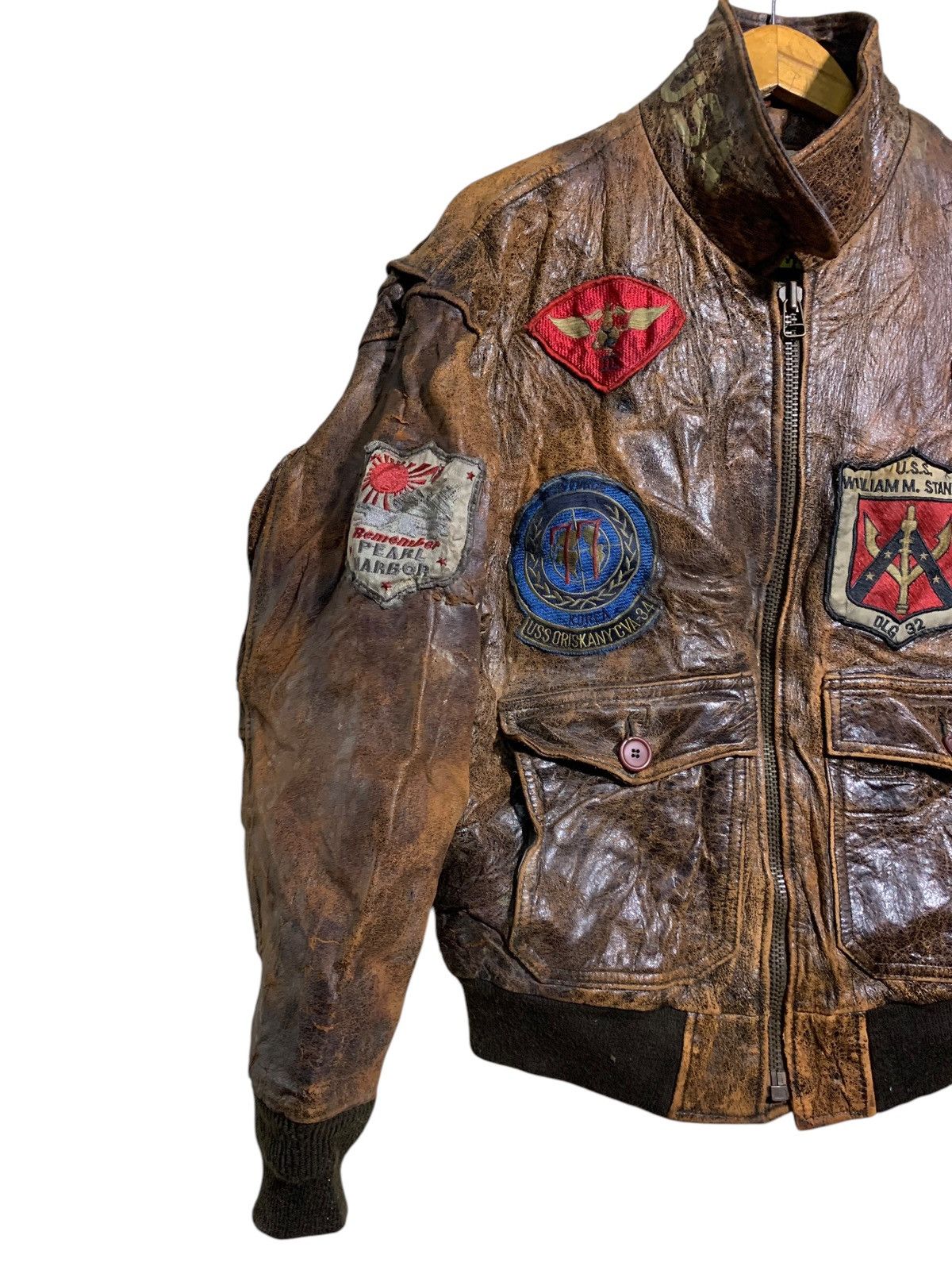 Other 🔥VERY WORN LEATHER USAF FLIGHT JACKETS Size US M / EU 48-50 / 2 - 2 Thumbnail