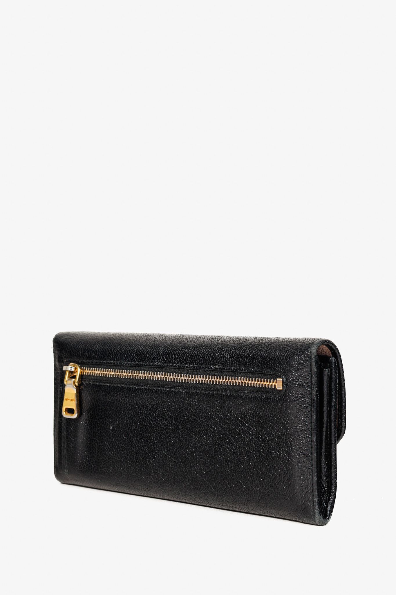 Miu Miu Miu Miu Black Madras Leather Long Wallet Size ONE SIZE - 3 Thumbnail