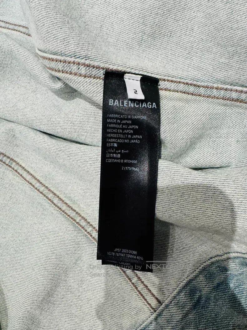 Balenciaga Balenciaga Light Blue Size Sticker Denim Jacket Size US M / EU 48-50 / 2 - 5 Thumbnail