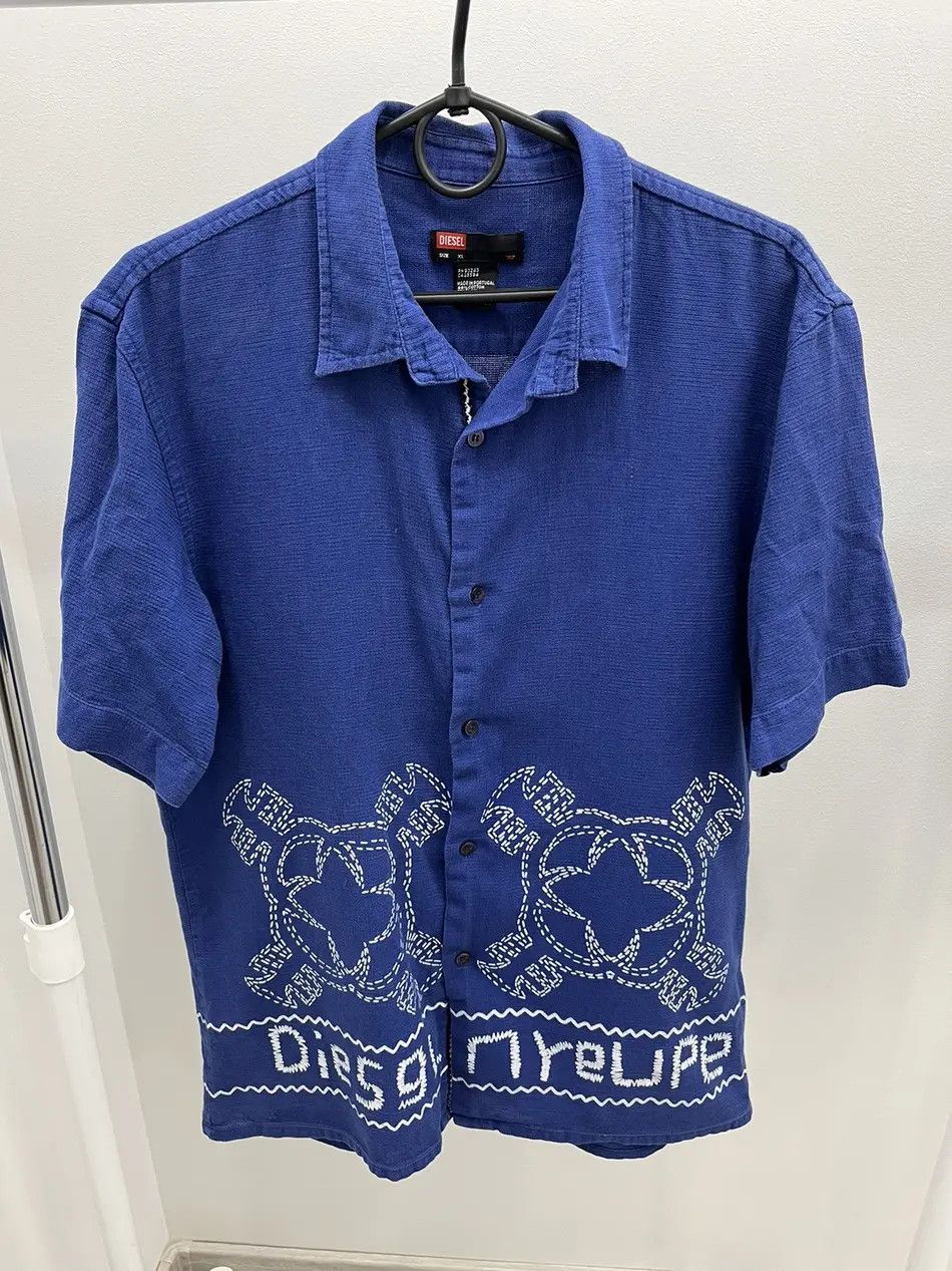 Diesel Vintage Diesel Hawaiian Style Short Sleeve Shirt Size US XL / EU 56 / 4 - 1 Thumbnail