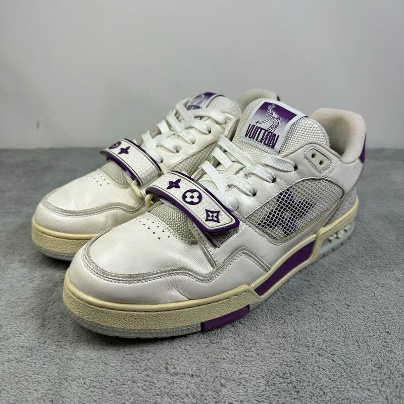 Louis Vuitton Louis Vuitton Trainer Casual Sneakers in White Purple 0079 Size US 8 / EU 41 - 1 Thumbnail