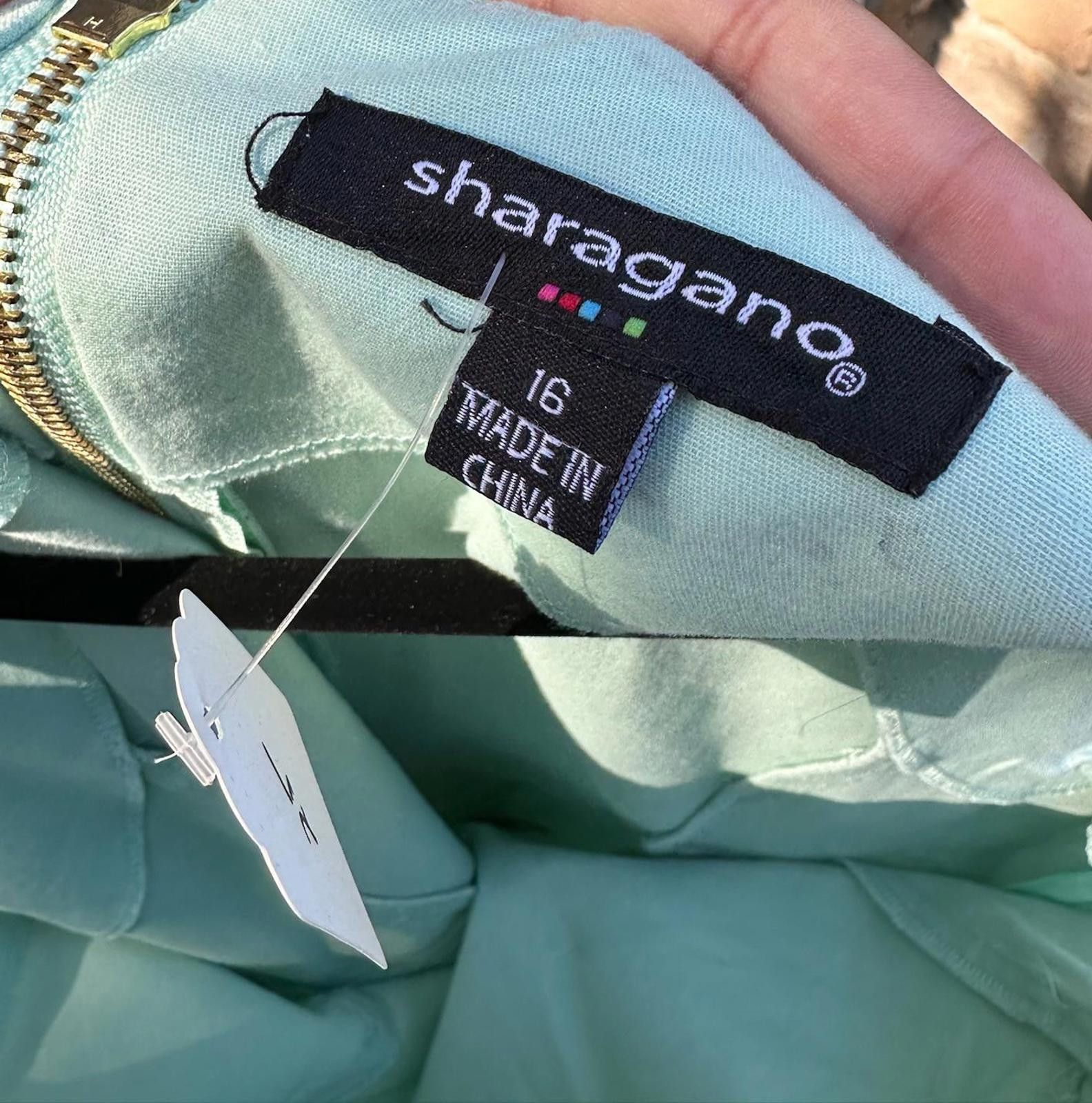 Designer Stylish Sharagano Mint Green Sleeveless Dress - Size 16 Size XXL / US 16-18 / IT 52-54 - 3 Thumbnail