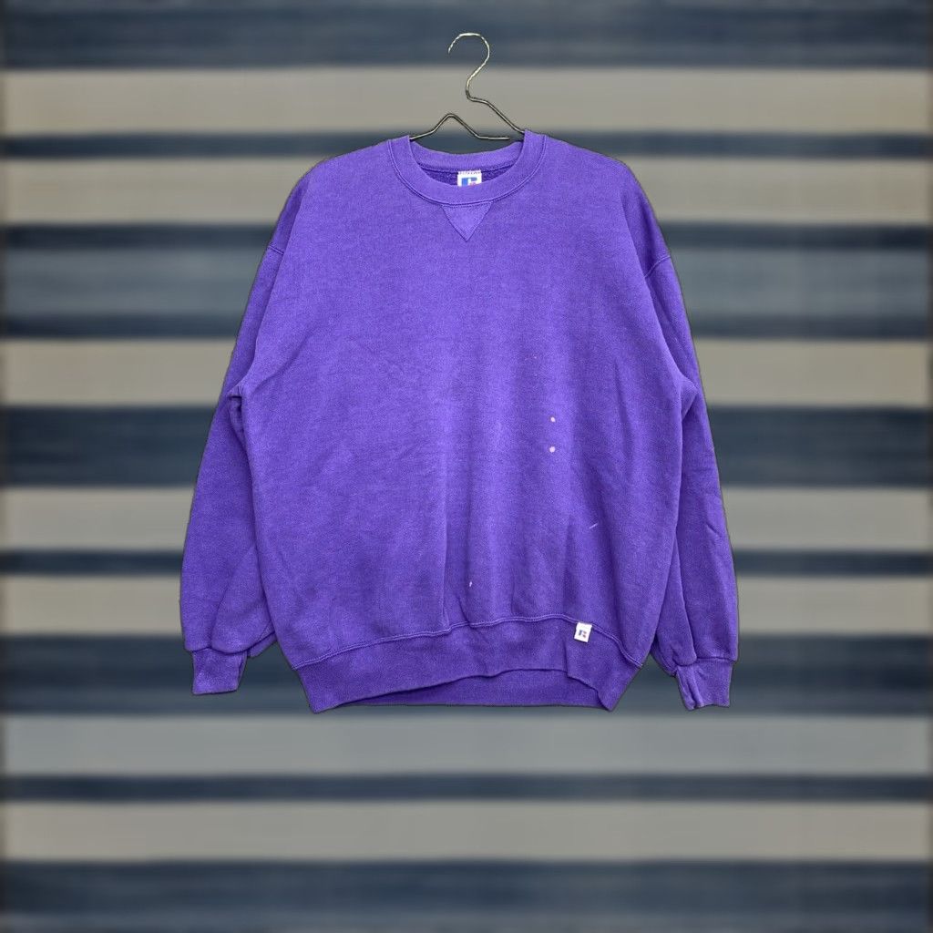 Russell Athletic VINTAGE Russell Athletic Sweatshirt Shirt Men XL Purple Crew Neck Pullover USA State College 90s Mens Size US XL / EU 56 / 4 - 1 Thumbnail