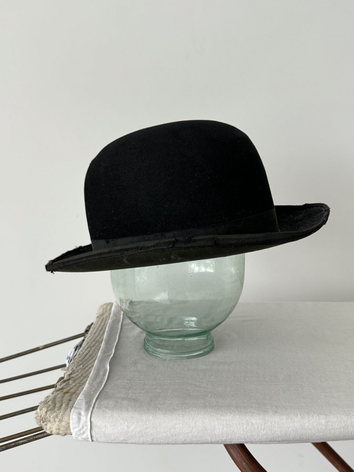 Vintage Antique ≈1940s Herbert Johnson England Black Bowler Hat Size ONE SIZE - 4 Thumbnail