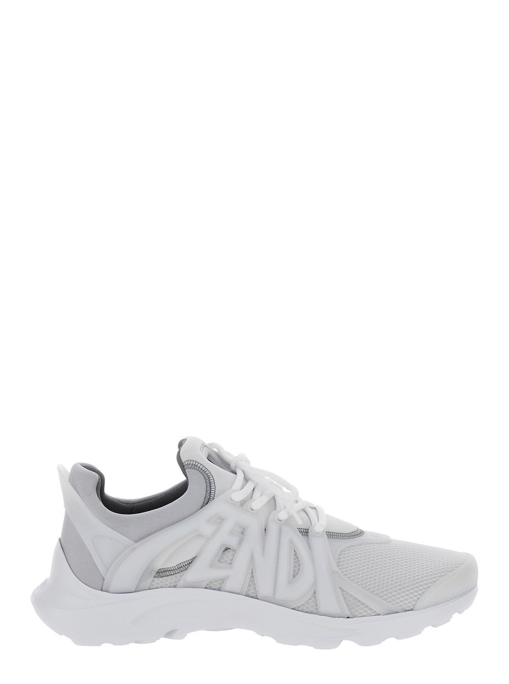 'Fendi Tag' Grey Sneakers with Logo in Techno Mesh Man
