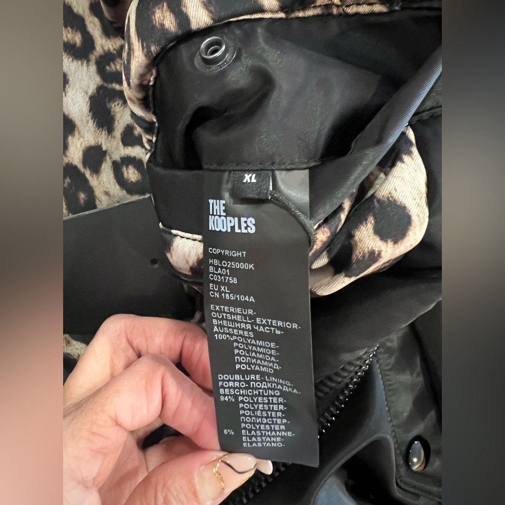 The Kooples The Kooples Black Satin Bomber Jacket Leopard Lining NWT Size XL / US 12-14 / IT 48-50 - 8 Thumbnail