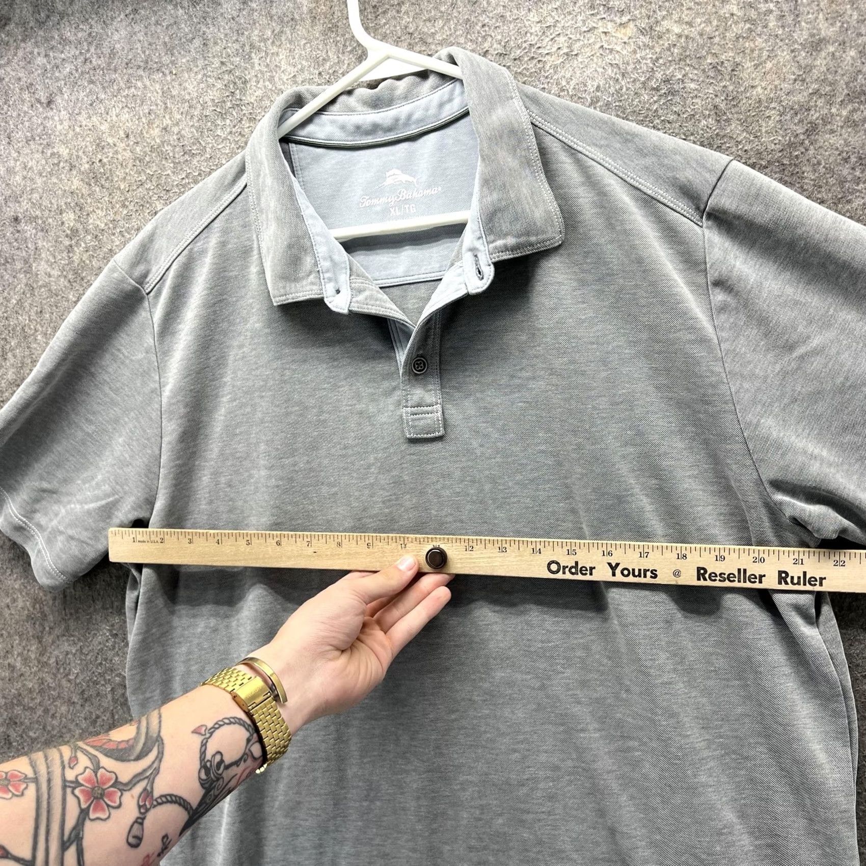 Tommy Bahama Tommy Bahama Polo Shirt Mens XL Gray Solid Knit Marlin Logo Casual Golf Shirt Size US XL / EU 56 / 4 - 6 Thumbnail