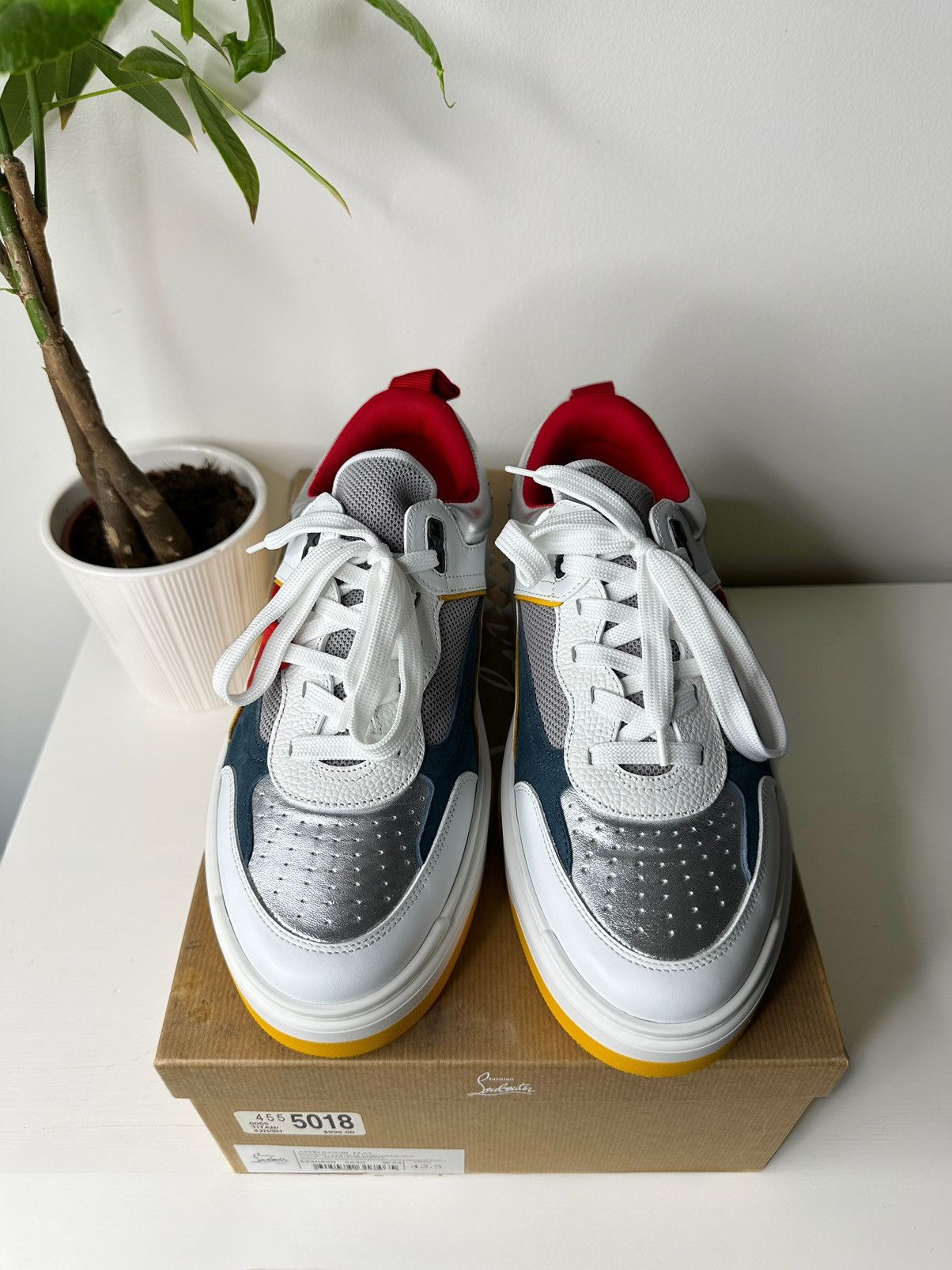 Christian Louboutin Men's Astroloubi Mixed Media Low-Top Sneakers Size US 9.5 / EU 42-43 - 6 Thumbnail