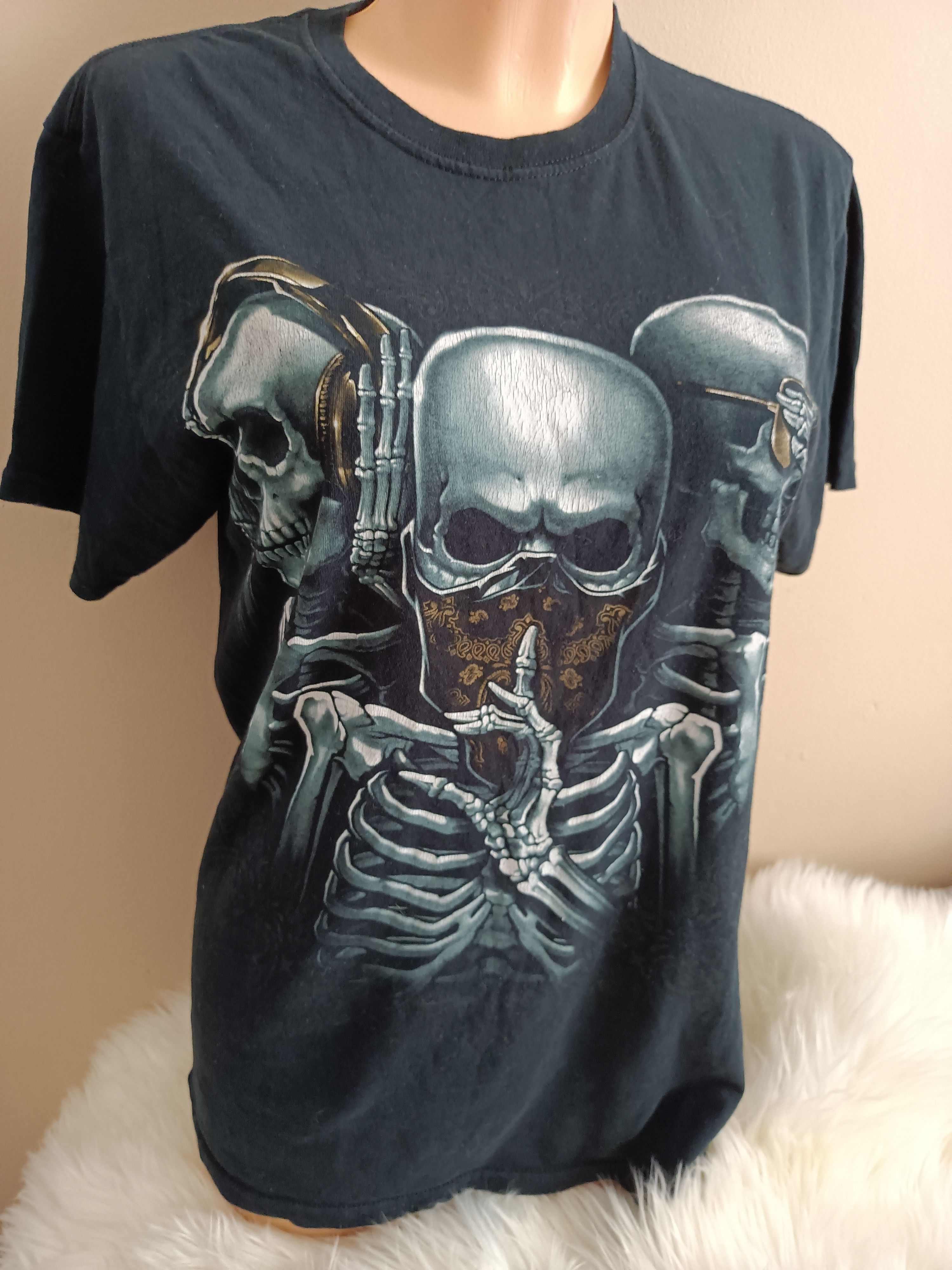 Fruit Of The Loom × Vintage Skeleton vintage retro t-shirt Size M / US 6-8 / IT 42-44 - 2 Thumbnail