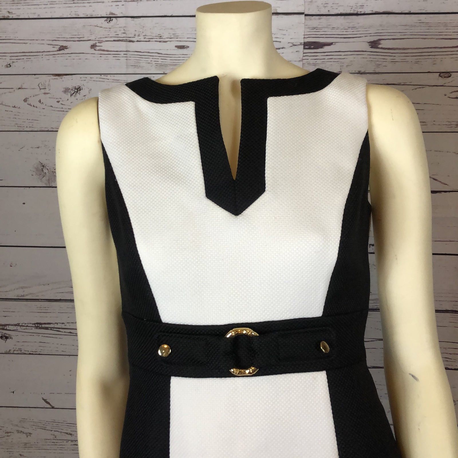 Elie Tahari Tahari Arthur S. Levine Black & White Houndstooth Dress 2 Size XS / US 0-2 / IT 36-38 - 3 Thumbnail