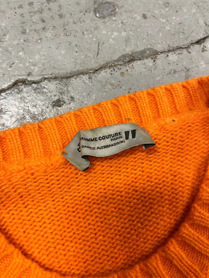 Daniele Alessandrini Daniele Alessandrini Orange Wool Minimalist Sweater Size US S / EU 44-46 / 1 - 8 Thumbnail