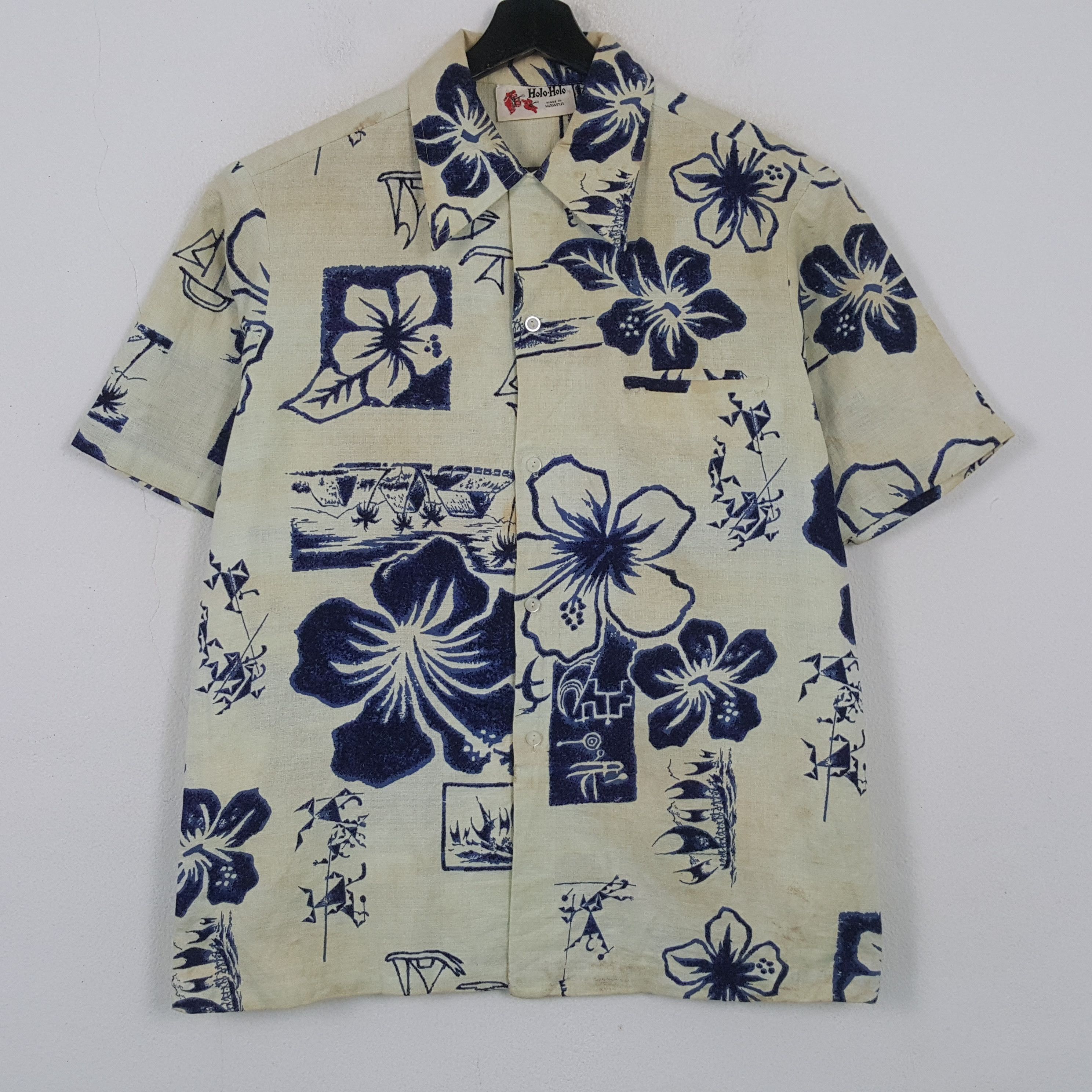 Vintage Holo Holo Hawaii Flowers Vacation Style Shirt RR13 Size US XL / EU 56 / 4 - 1 Thumbnail