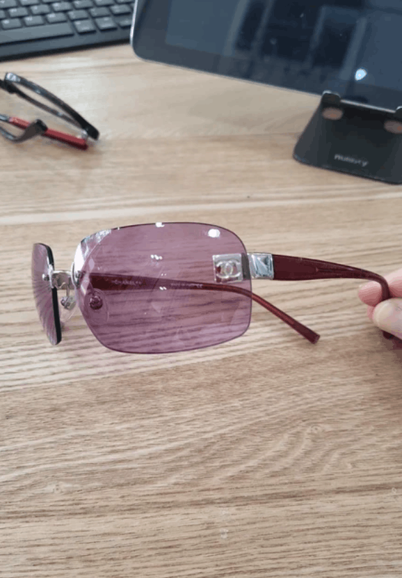 Chanel CHANEL Sunglasses 4026 Mask Rimless Rhinestone 4017 Vintage Size ONE SIZE - 2 Thumbnail