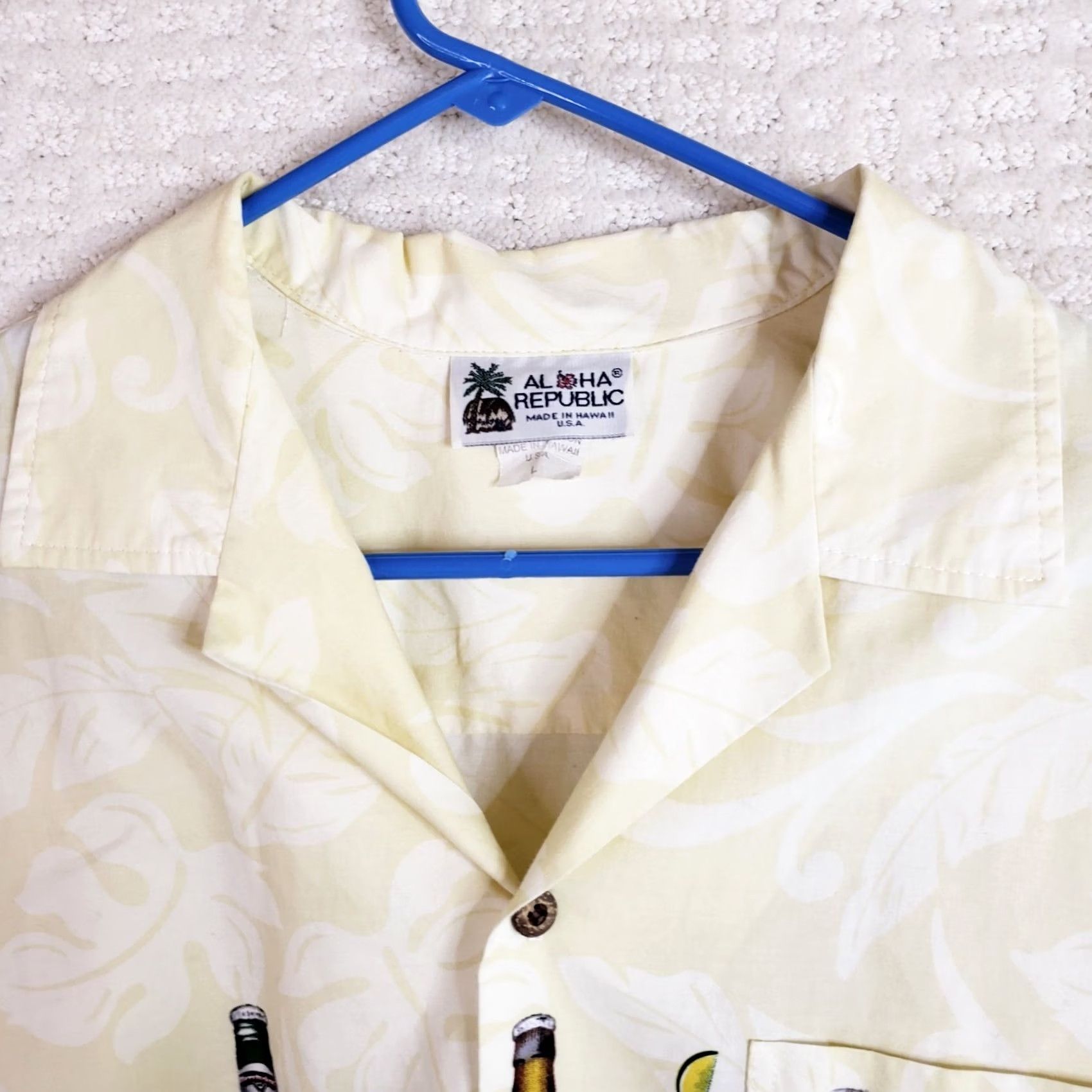 Vintage Aloha Republic Shirt Men L Yellow Floral Beer Short Sleeve Camp Shirt Size US L / EU 52-54 / 3 - 5 Thumbnail