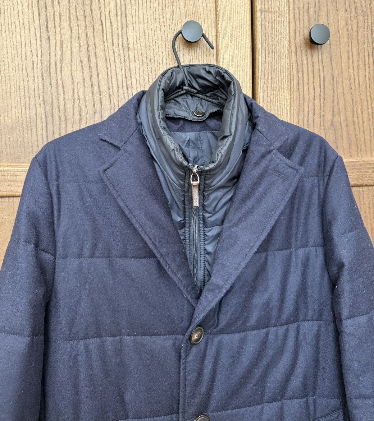 Paoloni Paoloni Quarantasei Navy Blue Wool Coat Jacket Size US S / EU 44-46 / 1 - 5 Thumbnail