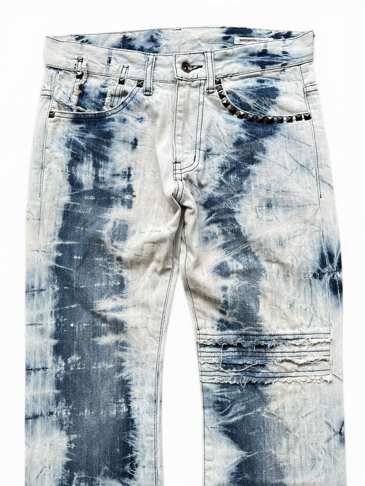 semanticdesign 31/28 - S/S 2008 Semanticdesign bleach studded pocket jeans Size US 31 - 5 Thumbnail