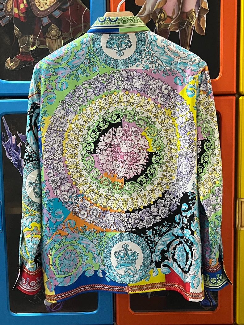 Versace Versace Mulberry silk print shirt Size XL / US 12-14 / IT 48-50 - 2 Thumbnail