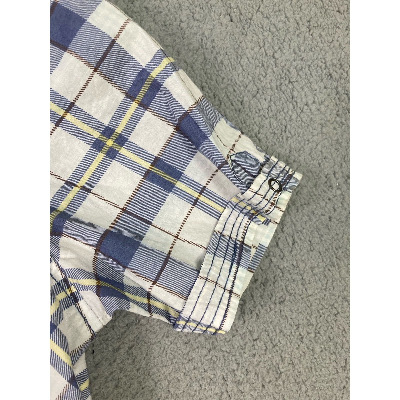 Marc Ecko Marc Ecko Men's Short Sleeve Plaid Shirt Size M White Blue Size US M / EU 48-50 / 2 - 8 Thumbnail