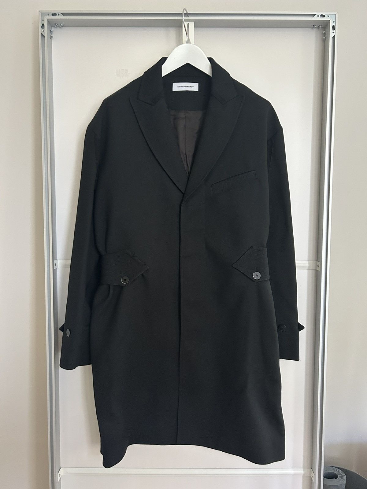 Kiko Kostadinov Long Burr Snap Coat | Grailed