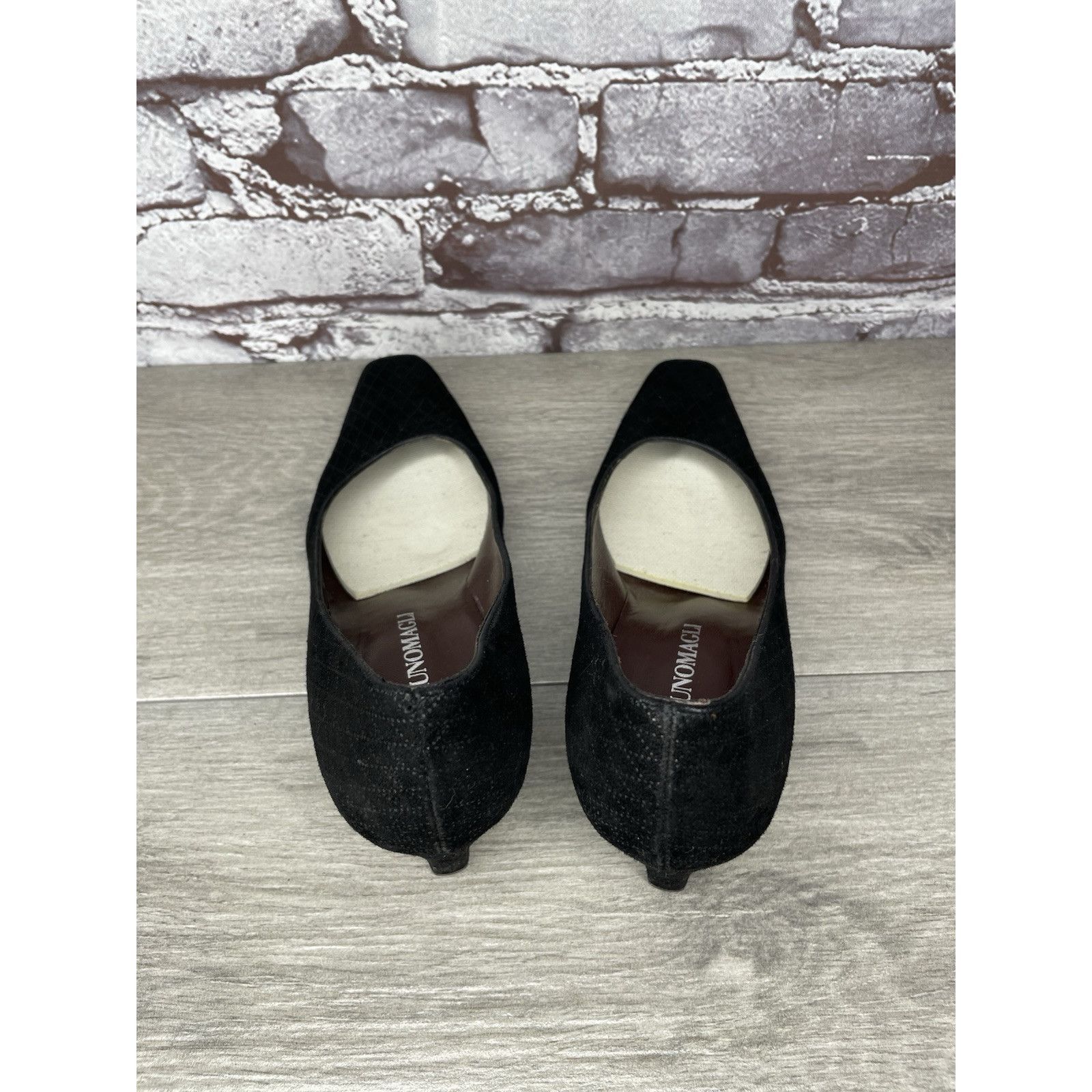 Bruno Magli Bruno Magli Vero Cuoio Black Suede Leather Diamond VTG Heels Size US 7 / IT 37 - 4 Thumbnail