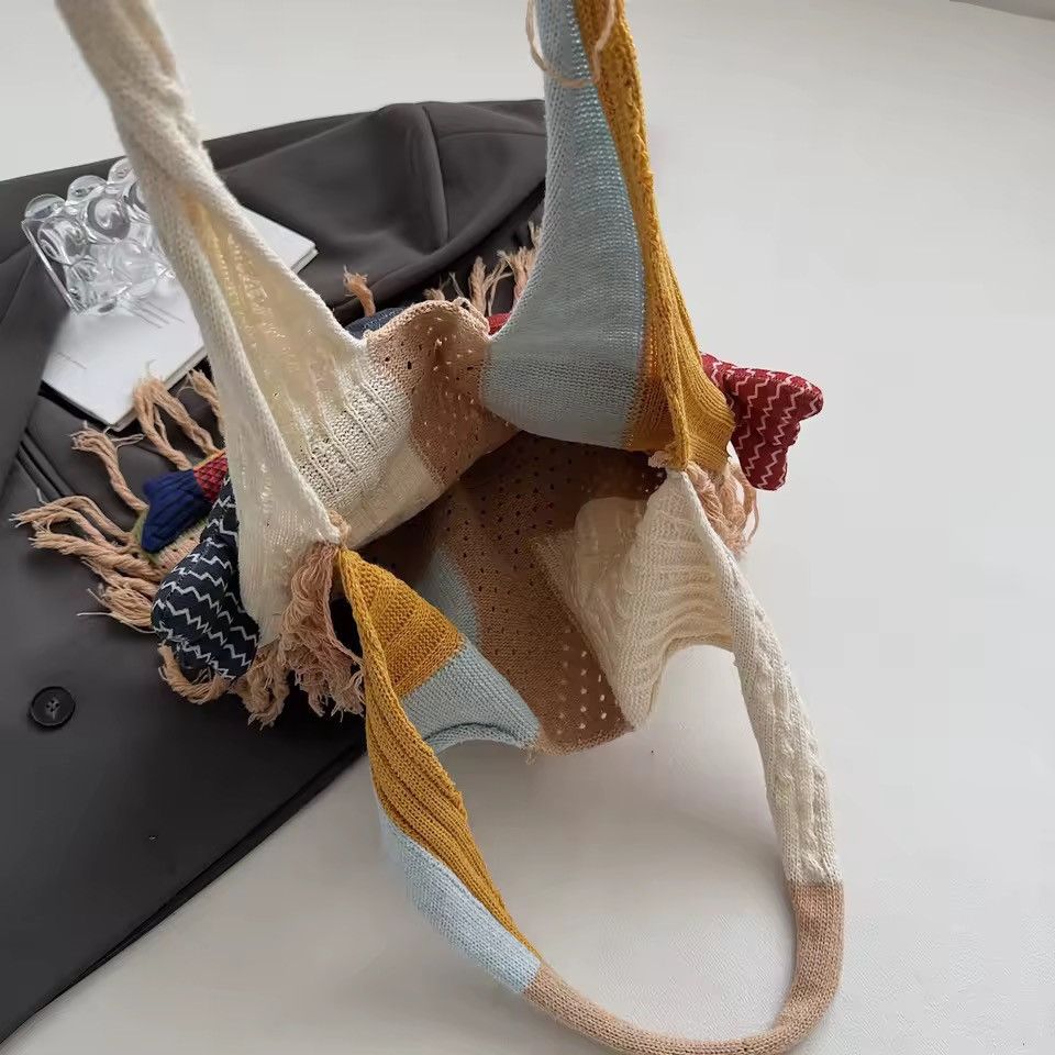 Handmade Handmade Knitted Fish Summer Beach Shoulder Shopping Bag Size ONE SIZE - 9 Thumbnail