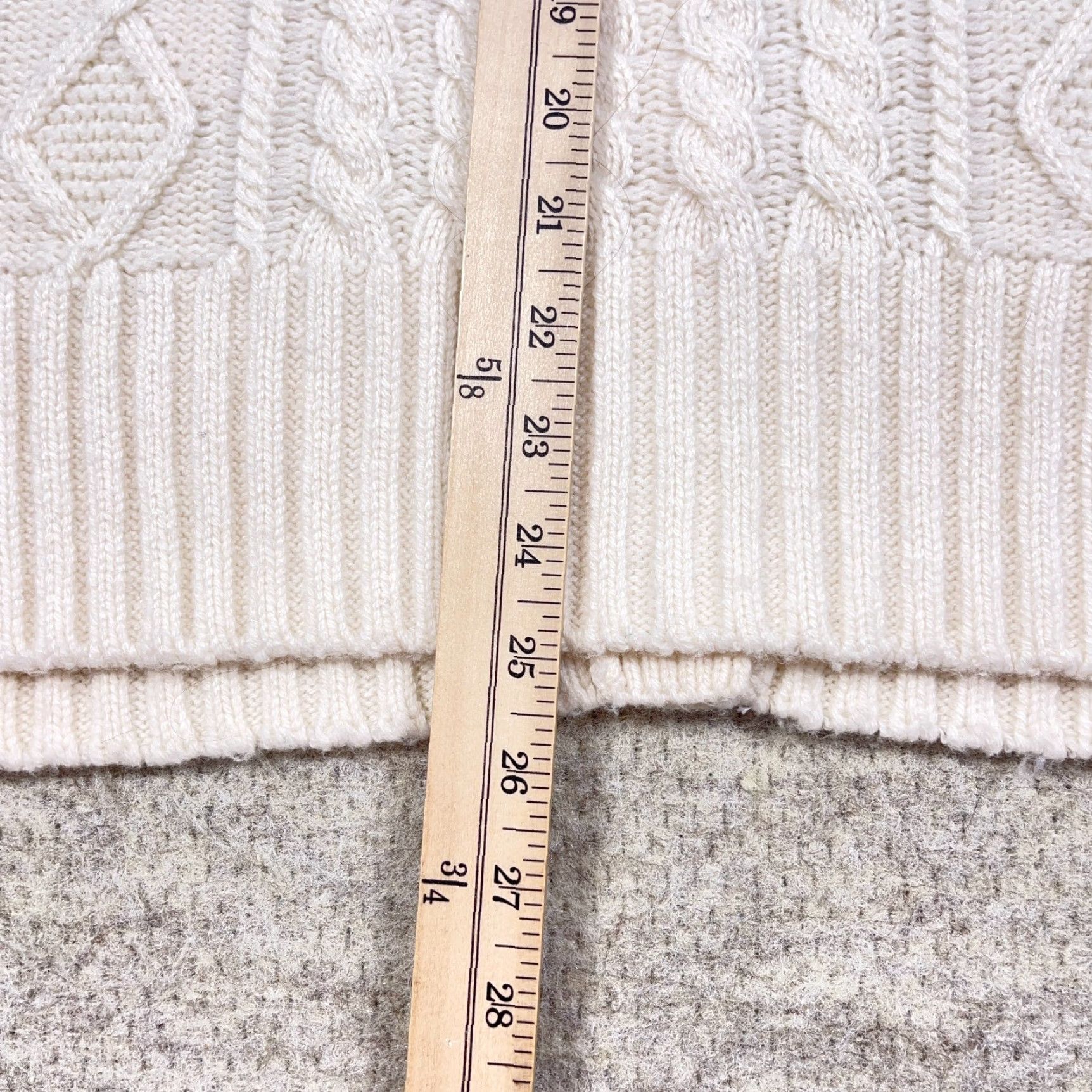 J.Crew J. Crew Cardigan Sweater Women 2X Ivory Cable Knit Wool Blend Gold Buttons Rib Knit Lightweight/All Seasons Size XXL / US 16-18 / IT 52-54 - 7 Thumbnail
