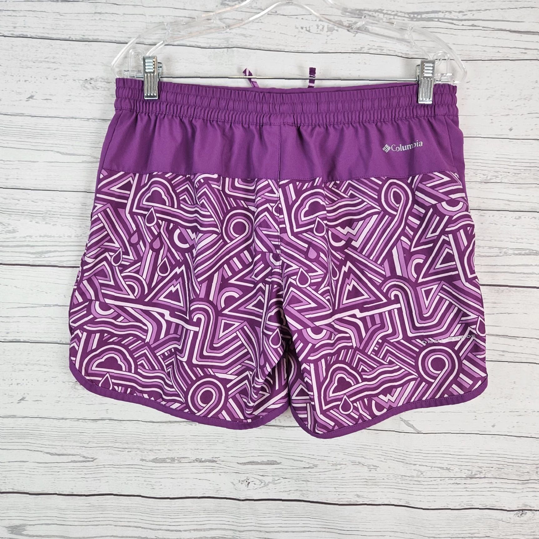 Vintage Columbia Womens Shorts XL Purple Mid Rise Pockets Drawstring Casual Activewear Pants Size 40" / US 18 - 2 Thumbnail