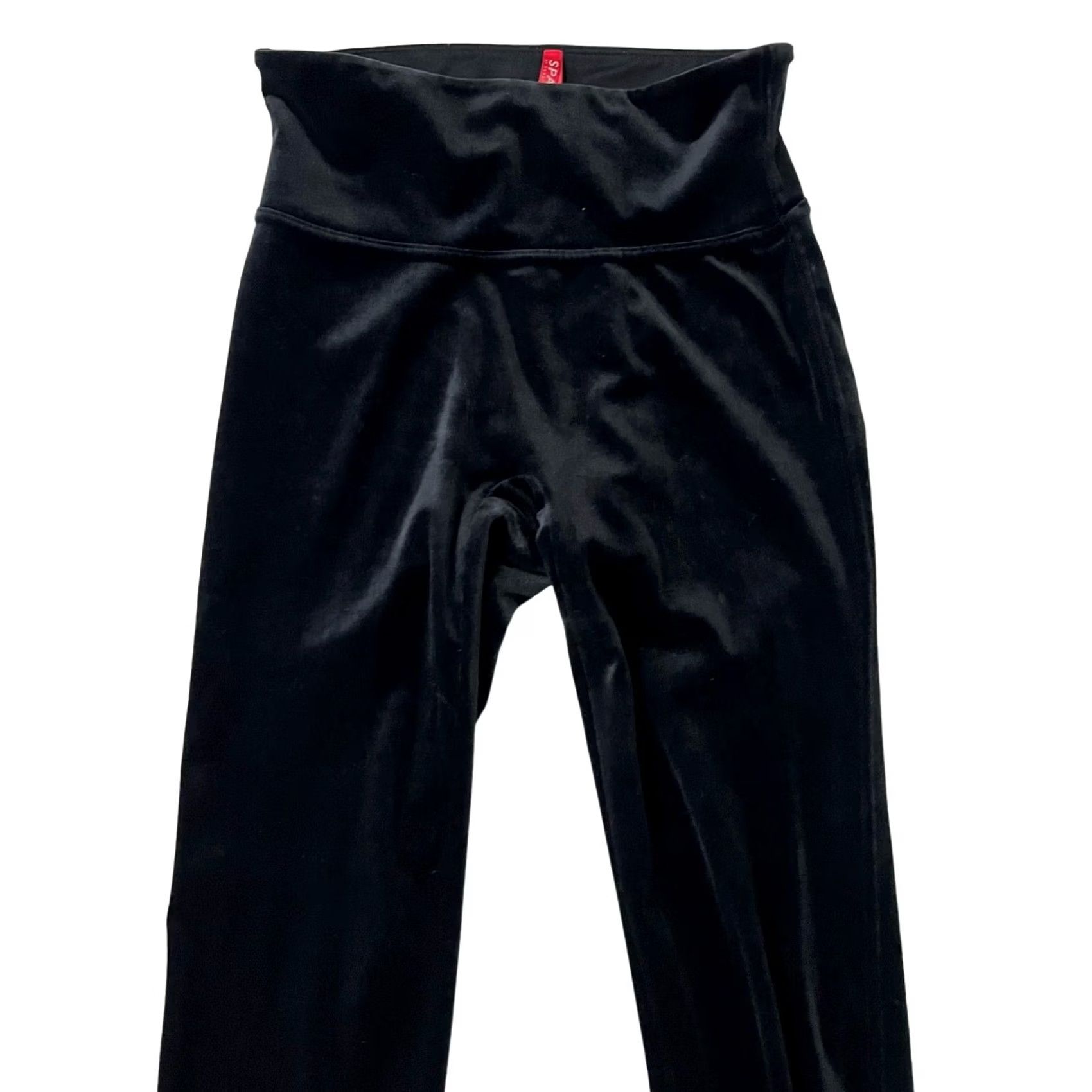 Spanx Spanx Black Velvet Leggings High Rise Stretch Party Classic Pull On Women’s Sz S Size 28" / US 6 / IT 42 - 3 Thumbnail