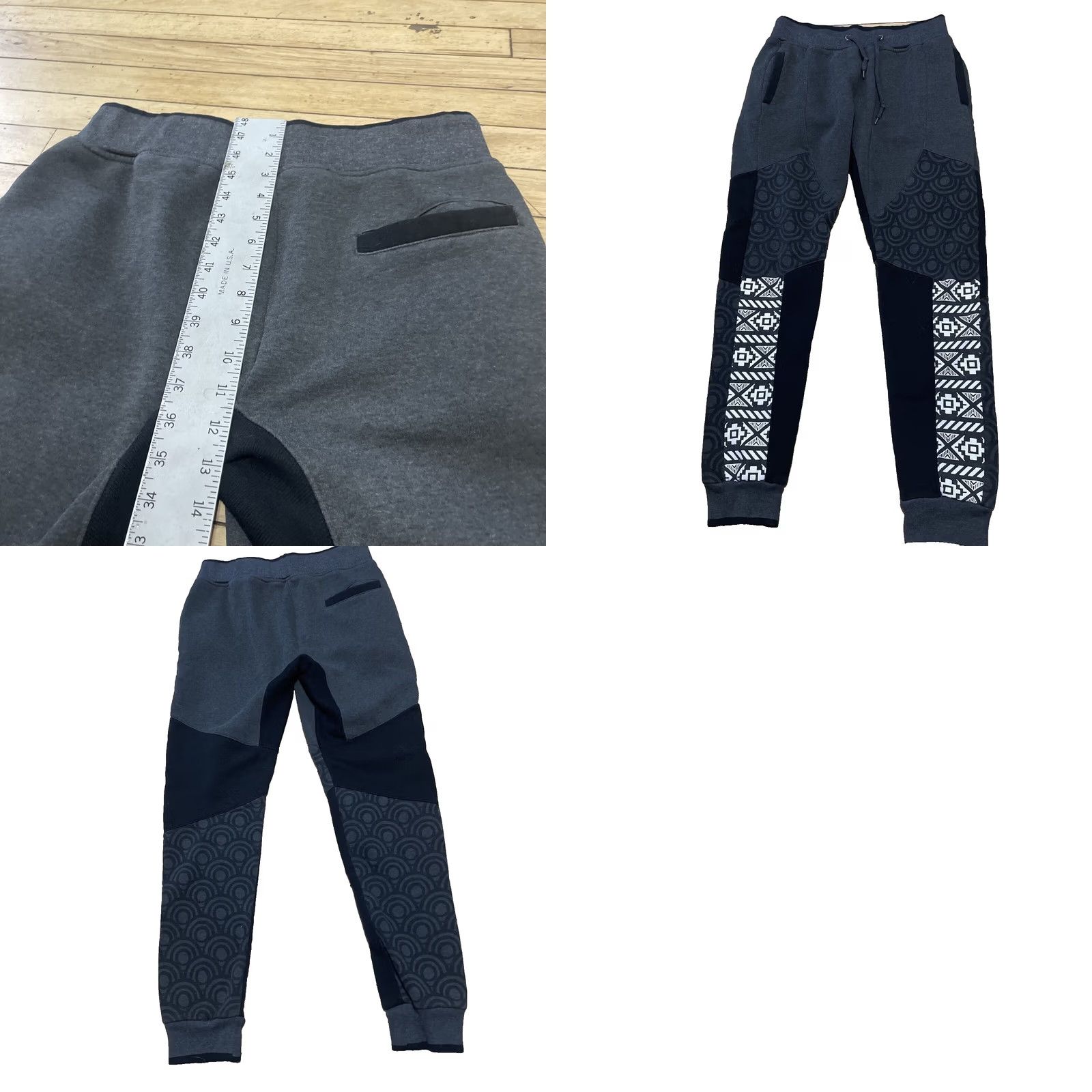 Vintage VINTAGE Fashion Wear Aztec Sweat Pants Men L Black White Tribal Drawstring Taper Joggers Size US 33 - 10 Thumbnail