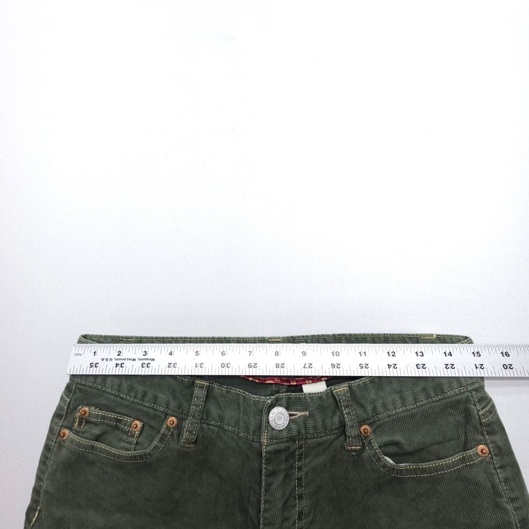 Old Navy VINTAGE Old Navy Low Rise Bootcut Corduroy Pants Womens 4 Short Green Y2K 2005 Size 27" / US 4 / IT 40 - 7 Thumbnail