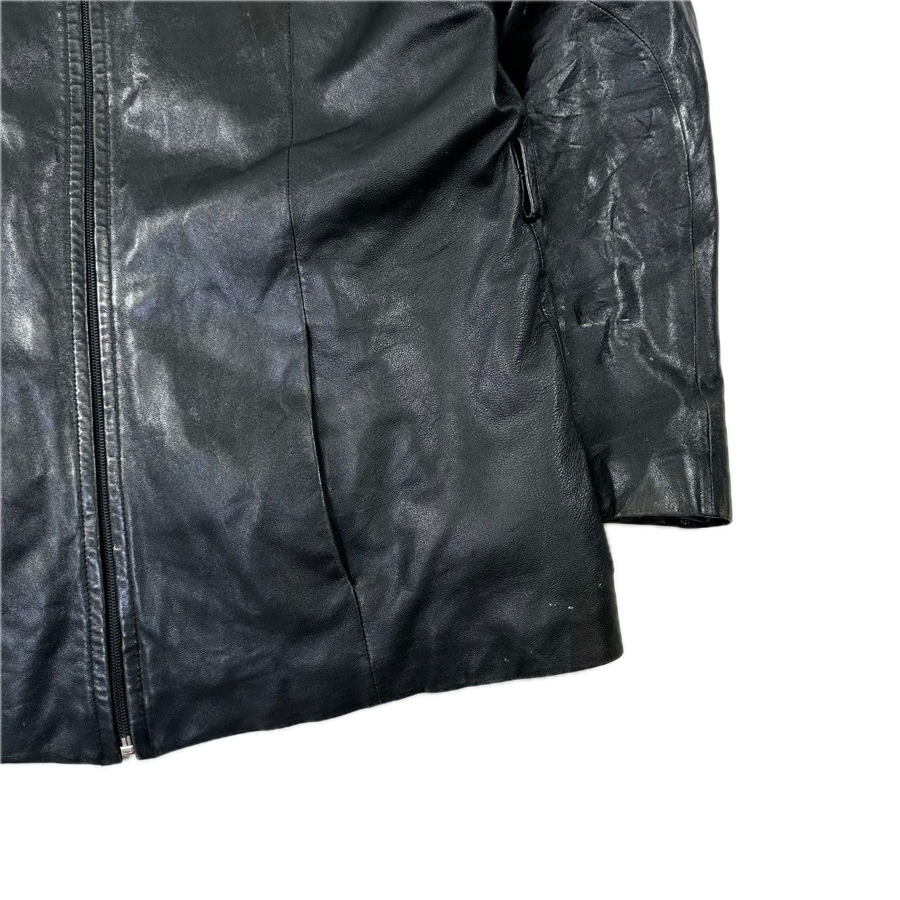 Vintage Vintage 90s Pelle Studios Wilsons Leather Long Zip Up Jacket Size US L / EU 52-54 / 3 - 3 Thumbnail