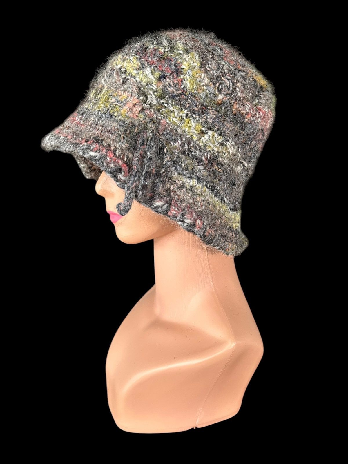 Japanese Brand × Kapital × Vintage Crochet Knitted Handmade Hairy Fur Bucket Hats Size ONE SIZE - 4 Thumbnail