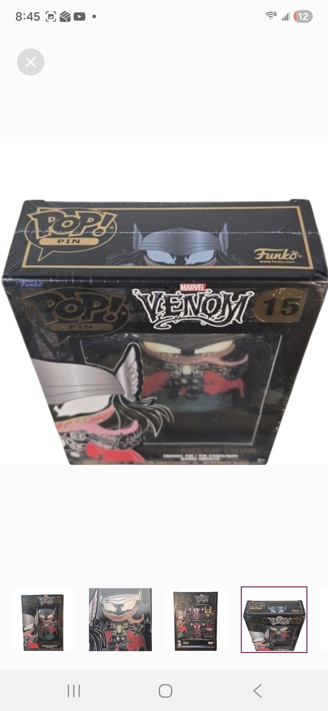 Other Funko × Marvel POP PIN VENOMIZED THOR Enamel Pin Size ONE SIZE - 4 Thumbnail