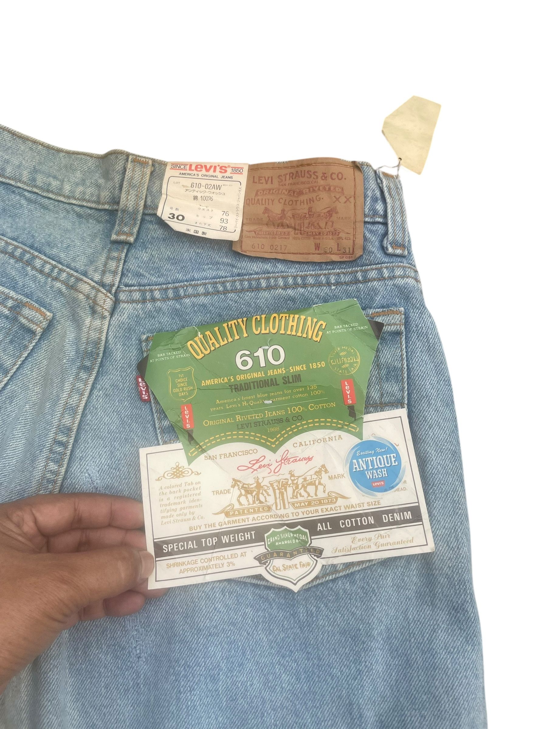 Levi's Vintage 1998 Levis 610 With Tag Size 29" - 7 Thumbnail