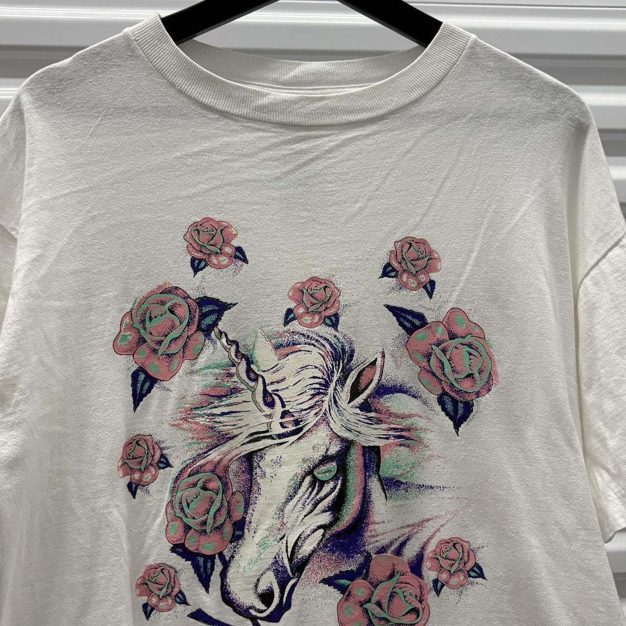 Vintage Vintage 90s Unicorn Single Stitch Tee Size US XL / EU 56 / 4 - 1 Thumbnail