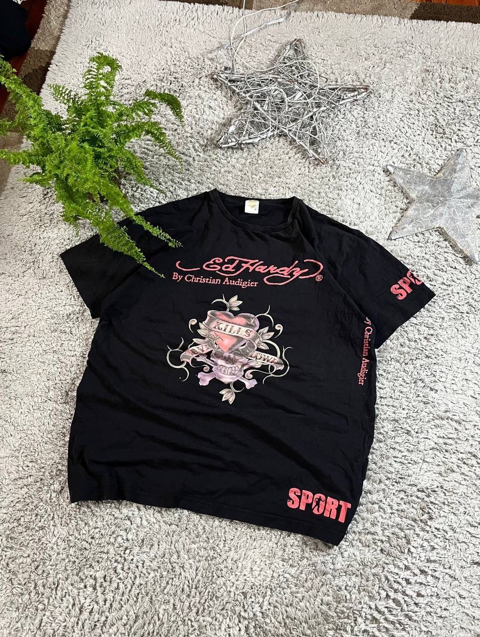 Ed Hardy × Vintage Ed Hardy T-Shirt Streetwear Vintage Y2k Big Logo Rare Size US L / EU 52-54 / 3 - 2 Thumbnail
