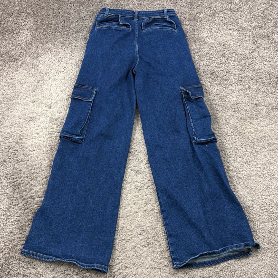 Denime Bayeas Jeans Womens 27 Wide-Leg Cargo Denim Dark Wash Stretch Streetwear 25x31 Jeans Women Wide-Leg Dark Wash Bayeas 27 25x31 Size 27" / US 4 / IT 40 - 7 Thumbnail