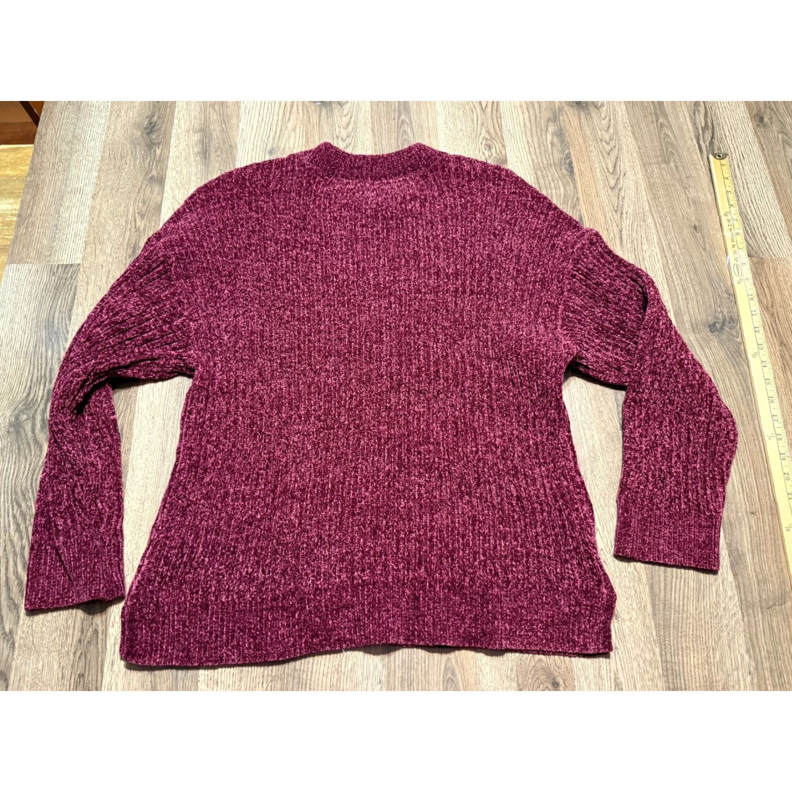 Vintage Time & Tru Sweater Women's Large Purple Crewneck Knit Pullover Size L / US 10 / IT 46 - 2 Thumbnail