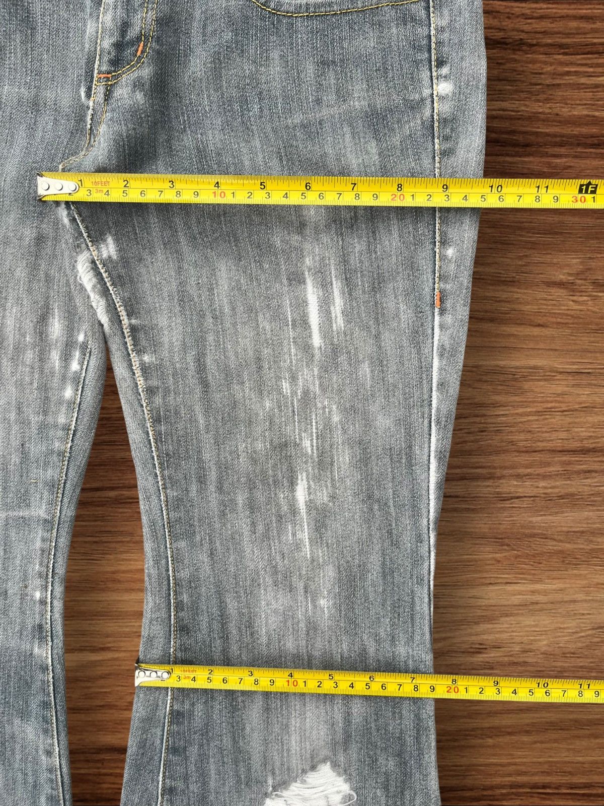 Japanese Brand Vintage Y2K Japanese Brand Distressed Bootcut Flare Jeans Size 27" / US 4 / IT 40 - 13 Thumbnail